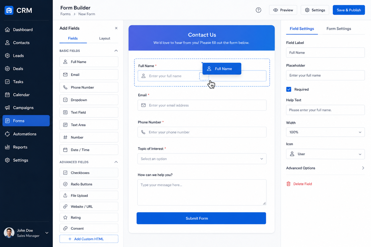 Can I Create a Forms in Pipeline CRM Medina Ohio