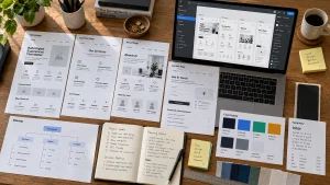 Modern Web Design Workspace Flat Lay