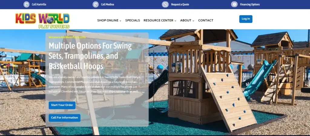 ecommerce seo case study kids world play systems homepage