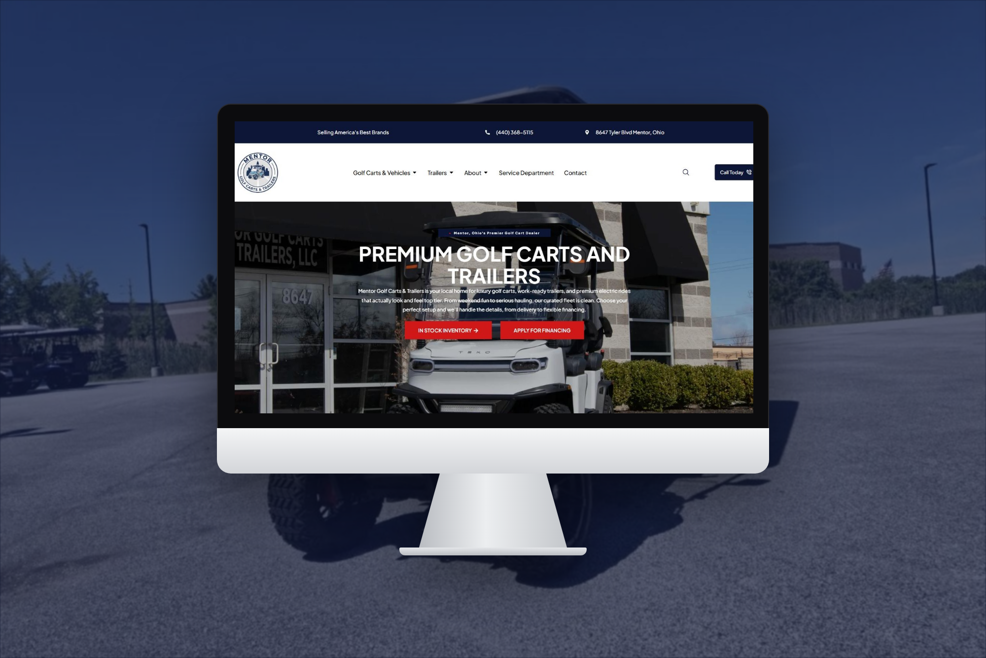 golf cart dealership web design trailer dealership web design